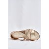 Dámske ploché Sandále s elastickými pásky zlaté marinea / 25SD35-3884 LT.GOLD (Veľkosť 36)