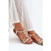 Dámské Sandály S Připínacími A Pletenými Pásky Béžové Nusoreth (Veľkosť 38)