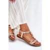 Dámské Sandály S Připínacími A Pletenými Pásky Béžové Nusoreth (Veľkosť 38)