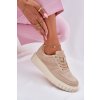 Semišové tenisky na platformě béžové Rilwena (Veľkosť 36)