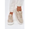 Dámske kožené tenisky na platforme béžove velarria / 25SP18-8240 BEIGE (Veľkosť 36)