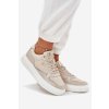 Dámske kožené tenisky na platforme béžove velarria / 25SP18-8240 BEIGE (Veľkosť 36)