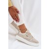 Dámske kožené tenisky na platforme béžove velarria / 25SP18-8240 BEIGE (Veľkosť 36)