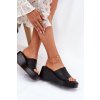 Čierne dámske šľapky na platforme z eko kože YQ77-16 BLACK (Veľkosť 36)