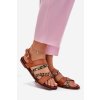 Dámské Sandály Na Plochém Podpatku S Pásky Leopard Sergio Leone SK086H Camel (Veľkosť 39)
