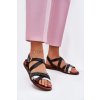 Dámské Ploché Sandály S Pásky Černé Sergio Leone SK087H (Veľkosť 38)