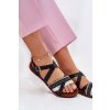 Dámské Ploché Sandály S Pásky Černé Sergio Leone SK087H (Veľkosť 38)