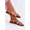 Dámské Sandály S Proplétajícími Se Pásky Oranžové Sergio Leone SK090H (Veľkosť 39)