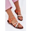 Dámské Sandály S Proplétajícími Se Pásky Oranžové Sergio Leone SK090H (Veľkosť 39)