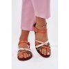 Dámské Sandály S Proplétajícími Se Pásky Oranžové Sergio Leone SK090H (Veľkosť 39)
