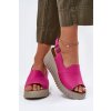 Dámské Sandály Z Přírodní Kůže Na Klínu Fuchsie Artiker 54C0789 (Veľkosť 41)