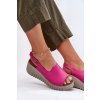 Dámské Sandály Z Přírodní Kůže Na Klínu Fuchsie Artiker 54C0789 (Veľkosť 41)