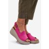 Dámské Sandály Z Přírodní Kůže Na Klínu Fuchsie Artiker 54C0789 (Veľkosť 41)