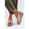 Dámské sandály z přírodní kůže na klínu Artiker Béžové 56C0957 (Veľkosť 37)
