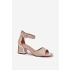 Dámské sandály na podpatku béžové Zennia (Veľkosť 40)