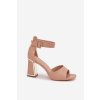 Elegantní dámské sandály na podpatku nude Rosazara (Veľkosť 37)
