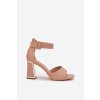 Elegantní dámské sandály na podpatku nude Rosazara (Veľkosť 37)