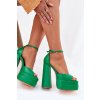 Dámské Sandály Na Podpatku A Platformě Zelené Beloria (Veľkosť 36)