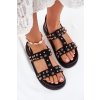 Ozdobené Dámske Sandále na platforme čierne mailisa / MM-6 BLACK (Veľkosť 36)
