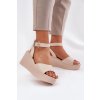 Dámské sandály na klínu béžové Efrina (Veľkosť 39)