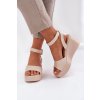 Dámské sandály na klínu béžové Efrina (Veľkosť 39)