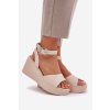 Dámské sandály na klínu béžové Efrina (Veľkosť 39)