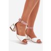 Lakované Dámské Sandály Na Podpatku Bílé Zennia (Veľkosť 36)