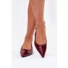 Lakovane Balletky Na Nízkém Podpatku Bordové Testori (Veľkosť 37)