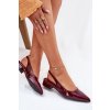 Lakovane Balletky Na Nízkém Podpatku Bordové Testori (Veľkosť 37)