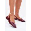 Lakovane Balletky Na Nízkém Podpatku Bordové Testori (Veľkosť 37)