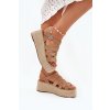 Dámské sandály s pásky a pleteninou Khaki Pardauss (Veľkosť 40)