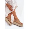 Dámské sandály s pásky a pleteninou Khaki Pardauss (Veľkosť 40)