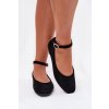 z eko semišuové Baletky S Páskem A Sponou Černé Deomira (Veľkosť 39)