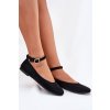 z eko semišuové Baletky S Páskem A Sponou Černé Deomira (Veľkosť 39)