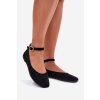 z eko semišuové Baletky S Páskem A Sponou Černé Deomira (Veľkosť 39)