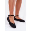 z eko semišuové Baletky S Páskem A Sponou Černé Deomira (Veľkosť 39)