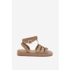 Dámske Sandále na platforme so zlatým detalem khaki kartia / NN615 KHAKI (Veľkosť 36)