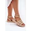 Dámske Sandále na platforme so zlatým detailom béžove kartia / NN615 APRICOT (Veľkosť 36)