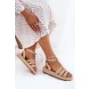 Dámske Sandále na platforme so zlatým detailom béžove kartia / NN615 APRICOT (Veľkosť 36)