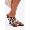Dámske papuče s prackami zebra oliena / CD207 ZEBRA (Veľkosť 36)