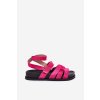 z eko semišu Sandále Dámske s suchým zipsom fuchsie valpera / BJ710 FUSHIA (Veľkosť 36)
