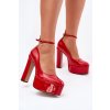Lakované Lodičky Na Vysokém Podpatku A Platformě Červené Nianka (Veľkosť 36)
