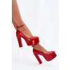 Lakované Lodičky Na Vysokém Podpatku A Platformě Červené Nianka (Veľkosť 36)