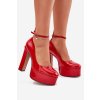 Lakované Lodičky Na Vysokém Podpatku A Platformě Červené Nianka (Veľkosť 36)