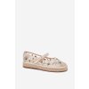 Síťové espadrilky s vyšíváním na platforme béžove laxisa / C-797 BEIGE (Veľkosť 39)