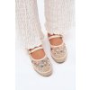 Síťové espadrilky s vyšíváním na platforme béžove laxisa / C-797 BEIGE (Veľkosť 39)
