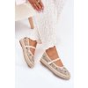Síťové espadrilky s vyšíváním na platforme béžove laxisa / C-797 BEIGE (Veľkosť 39)