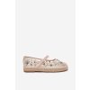 Síťové espadrilky s vyšíváním na platforme béžove laxisa / C-797 BEIGE (Veľkosť 39)