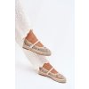 Síťové espadrilky s vyšíváním na platforme béžove laxisa / C-797 BEIGE (Veľkosť 39)