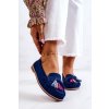 Dámské semišové mokasíny s třásněmi námořnická modré Laressa (Veľkosť 36)